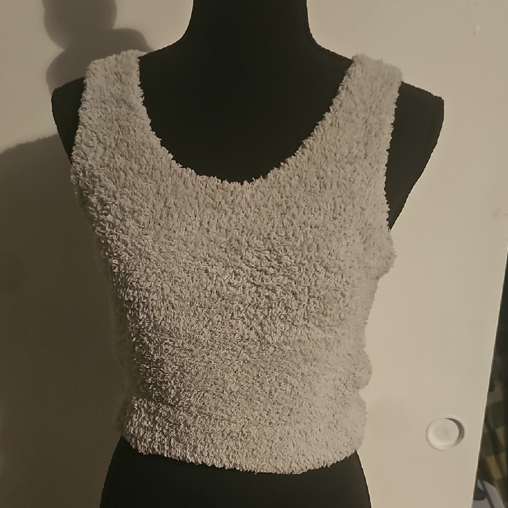 Women's Cozy Gray Sleeveless Top